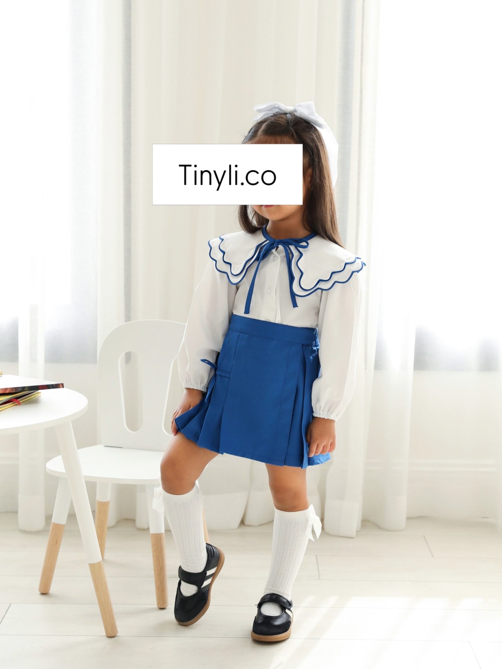 Pleated skort set (top+skort) التنورة والقميص - Image 4
