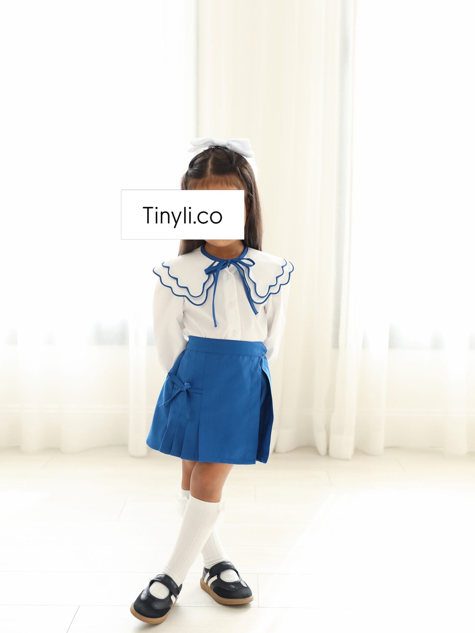 Blue pleated skort only تنورة فقط - Image 4