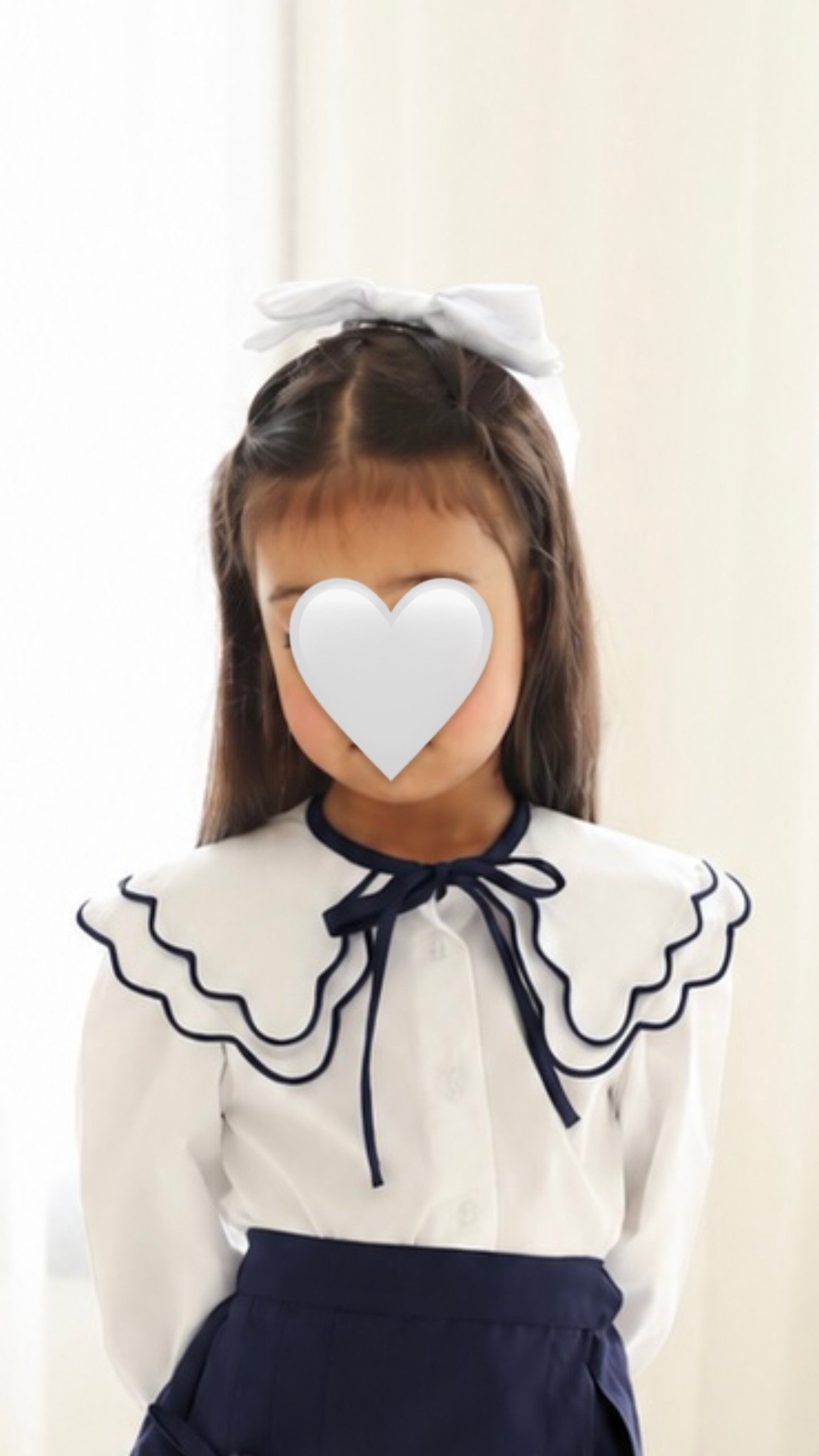Ribbon shirt navy blue