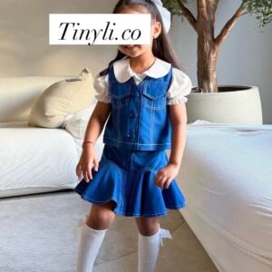 Blue set skirt&vest